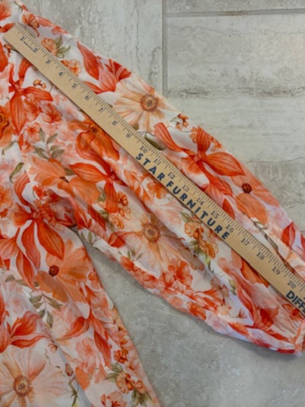 H&M Coral Babydoll Flora Mini Dress Cotton Large Boho Flowy Cottagecore Coastal - Picture 8 of 11